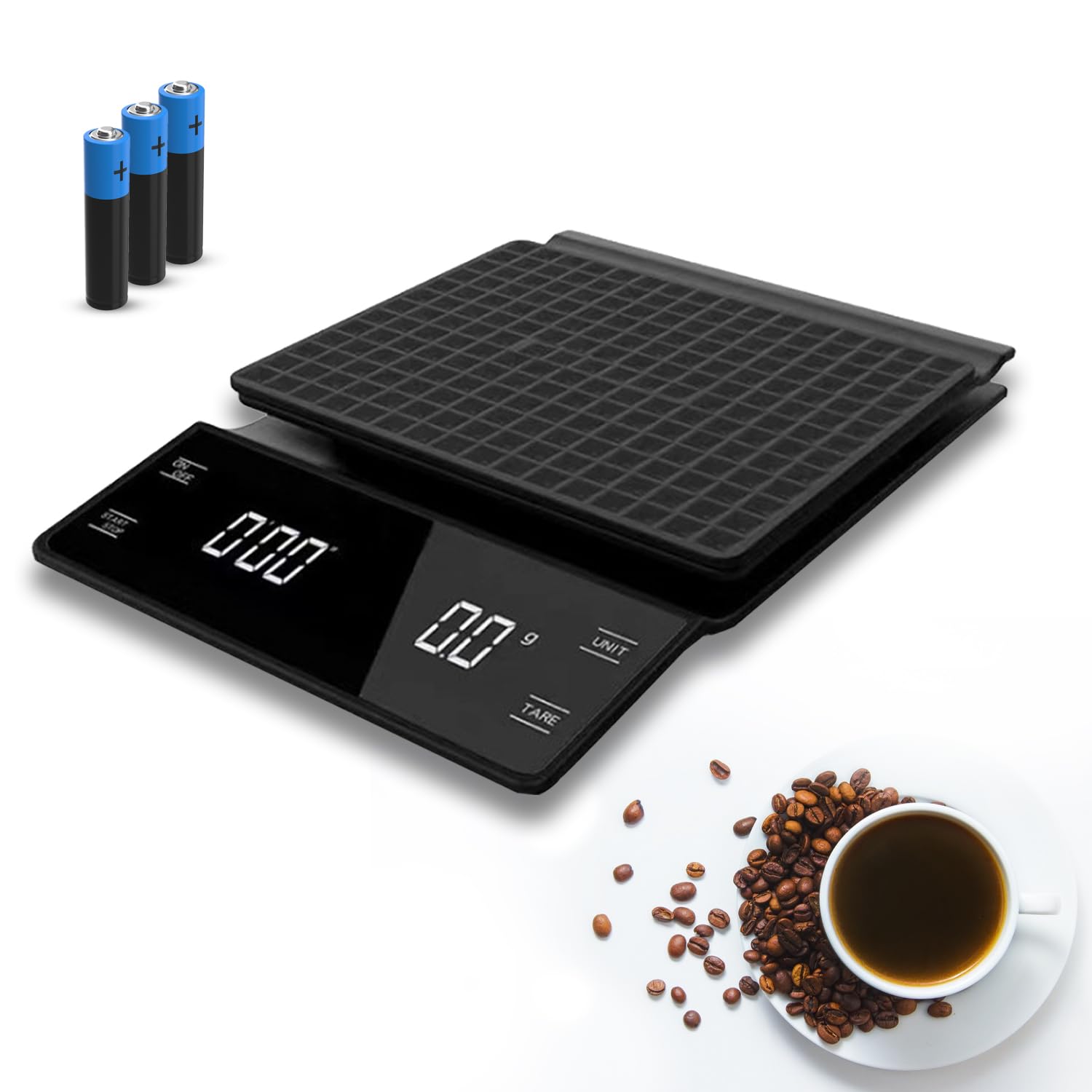 Coffee and kitchen scale with timer