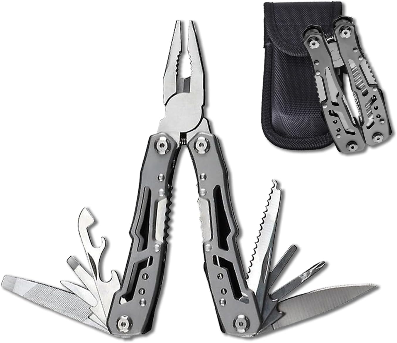 14 in 1 stainless steel folding multitool pliers